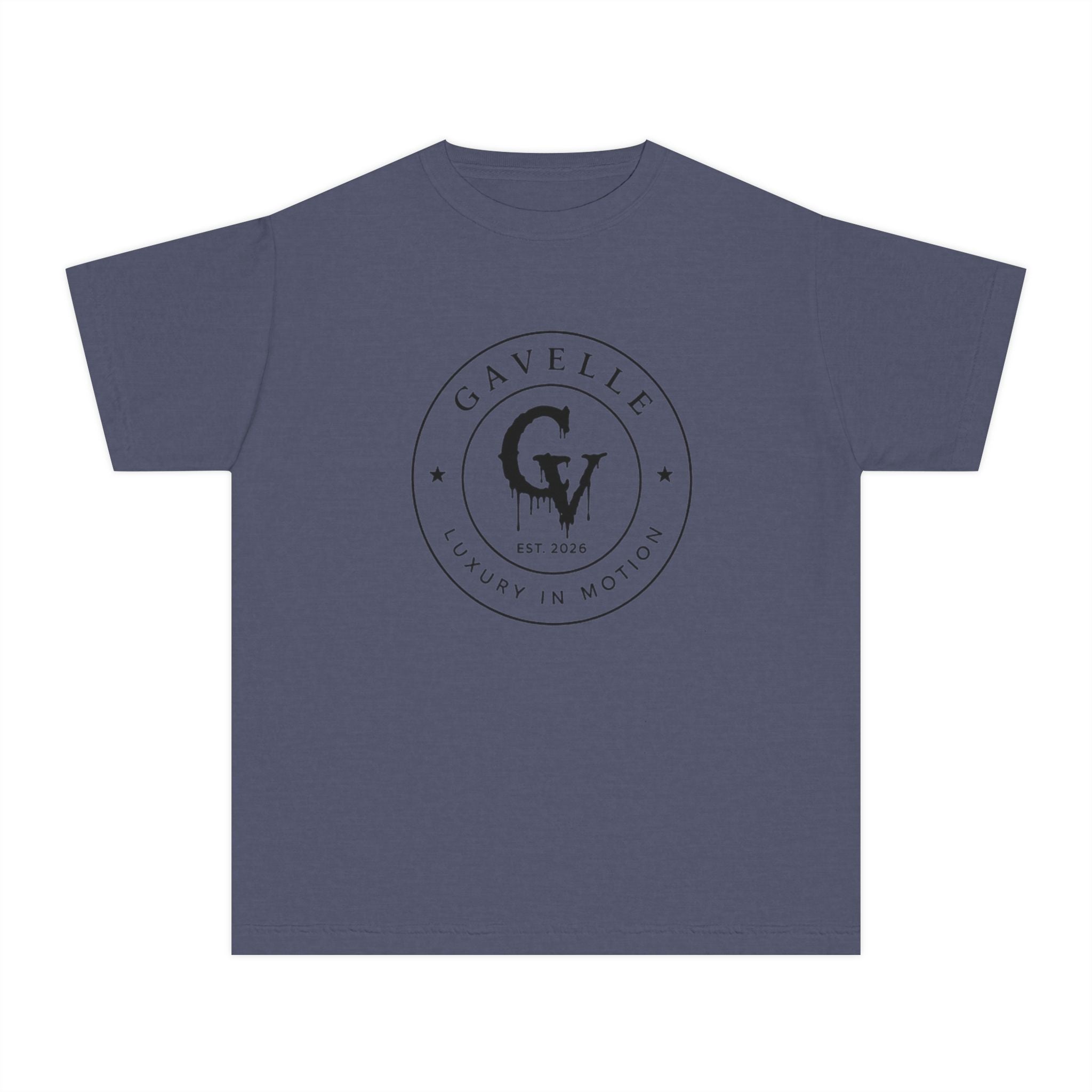 Gavelle Youth Tee — Classic Circular Logo "GV" Luxury in Motion