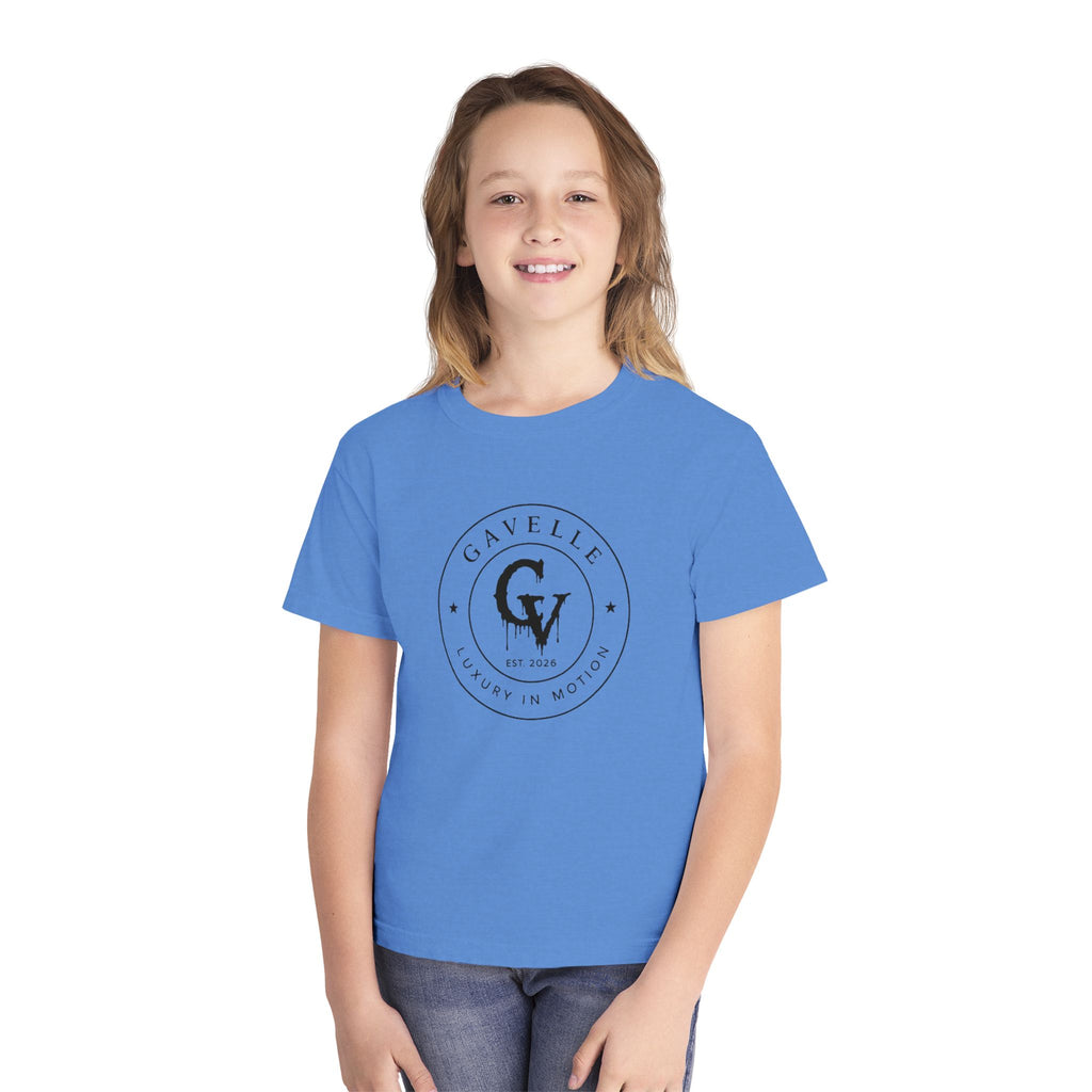Gavelle Youth Tee — Classic Circular Logo "GV" Luxury in Motion