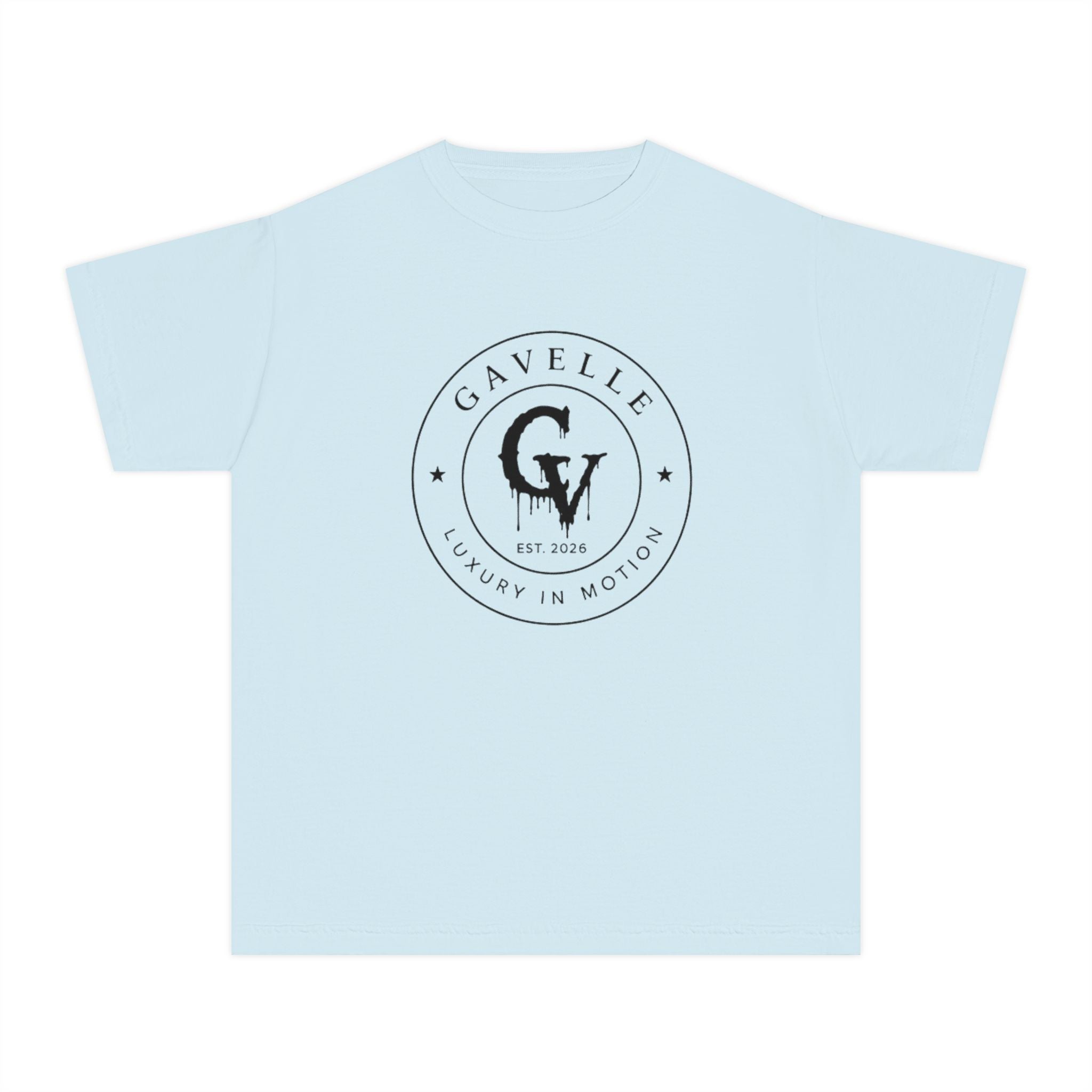 Gavelle Youth Tee — Classic Circular Logo "GV" Luxury in Motion