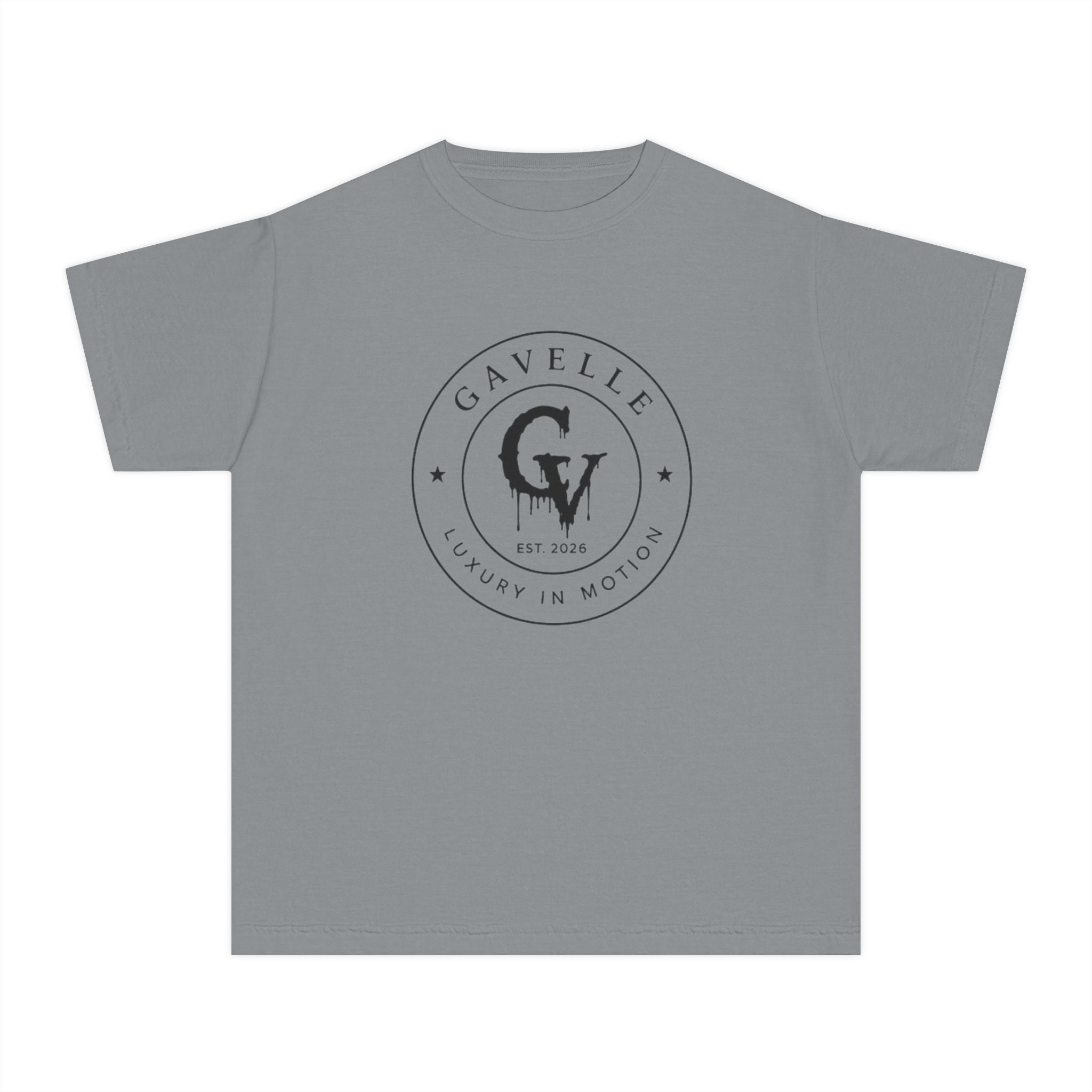 Gavelle Youth Tee — Classic Circular Logo "GV" Luxury in Motion