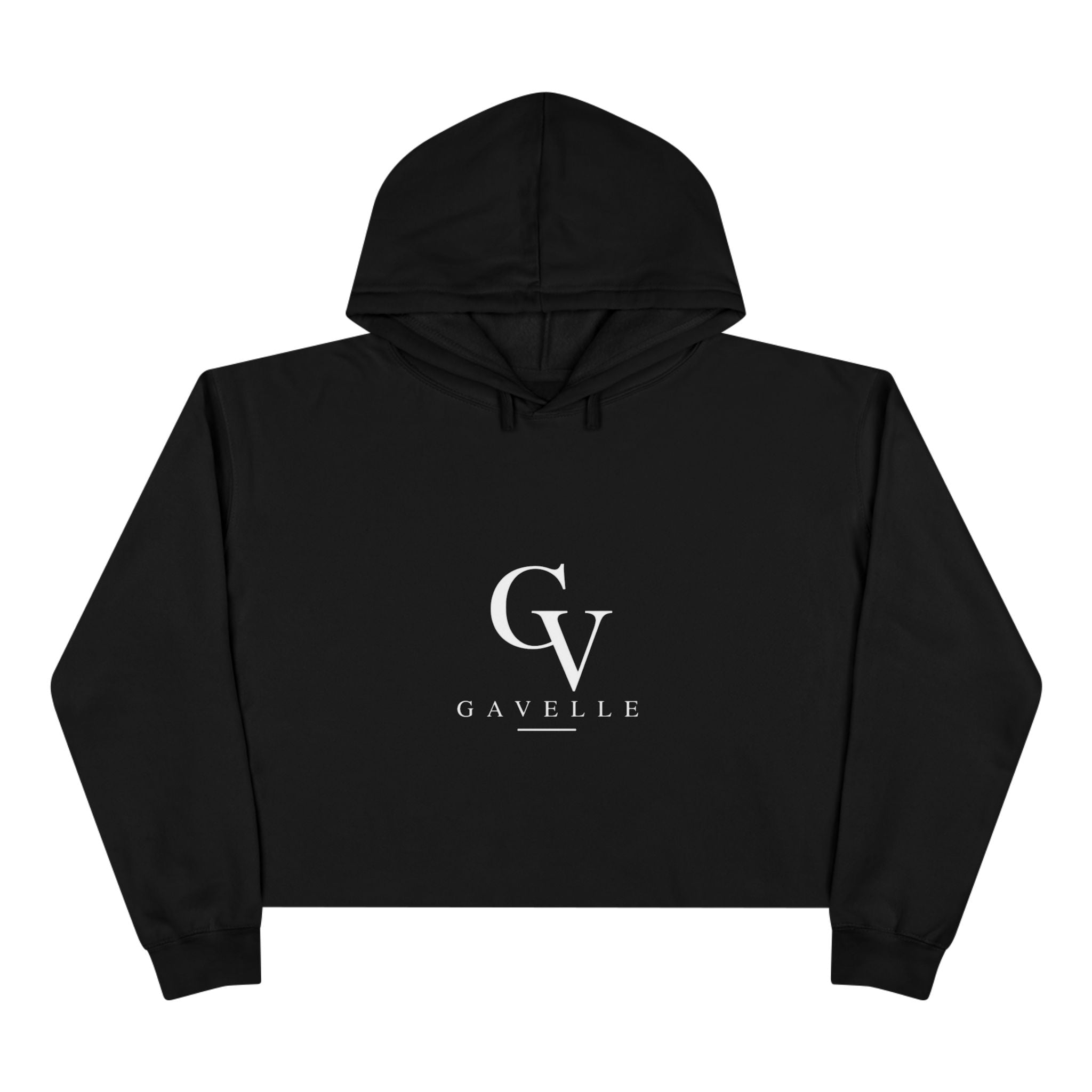 Cropped White Hoodie – Minimal CV Logo Crop Hoodie