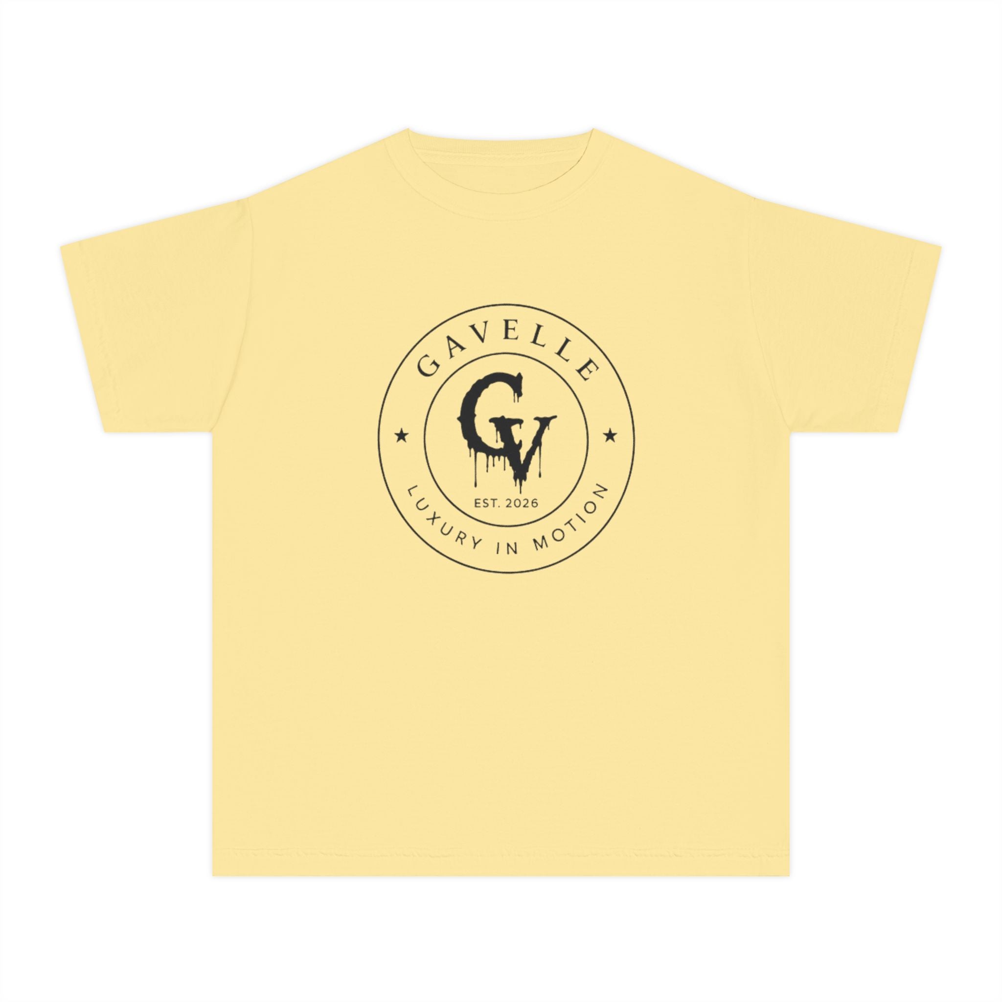 Gavelle Youth Tee — Classic Circular Logo "GV" Luxury in Motion