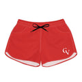 Red Casual Women's Shorts with GV Monogram