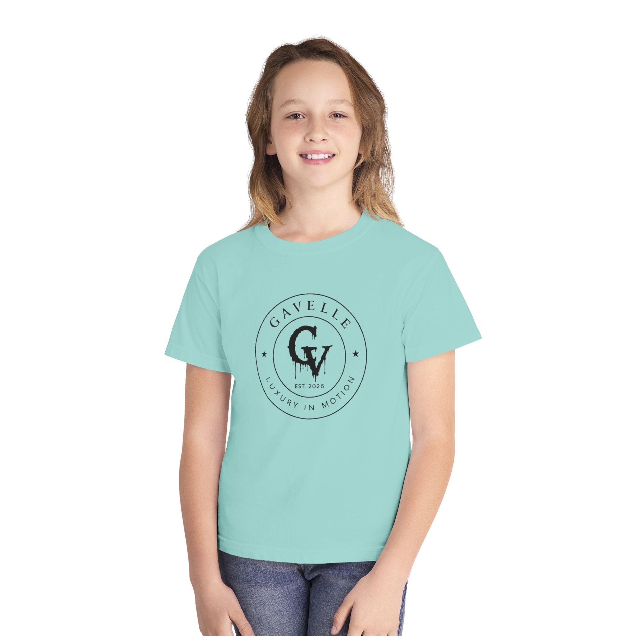 Gavelle Youth Tee — Classic Circular Logo "GV" Luxury in Motion
