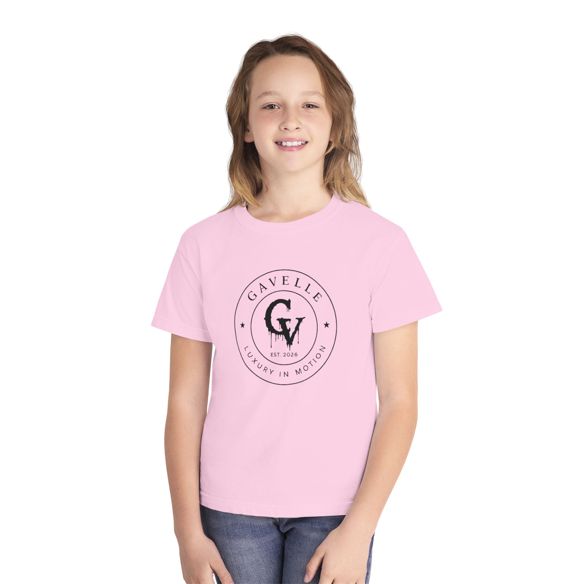 Gavelle Youth Tee — Classic Circular Logo "GV" Luxury in Motion