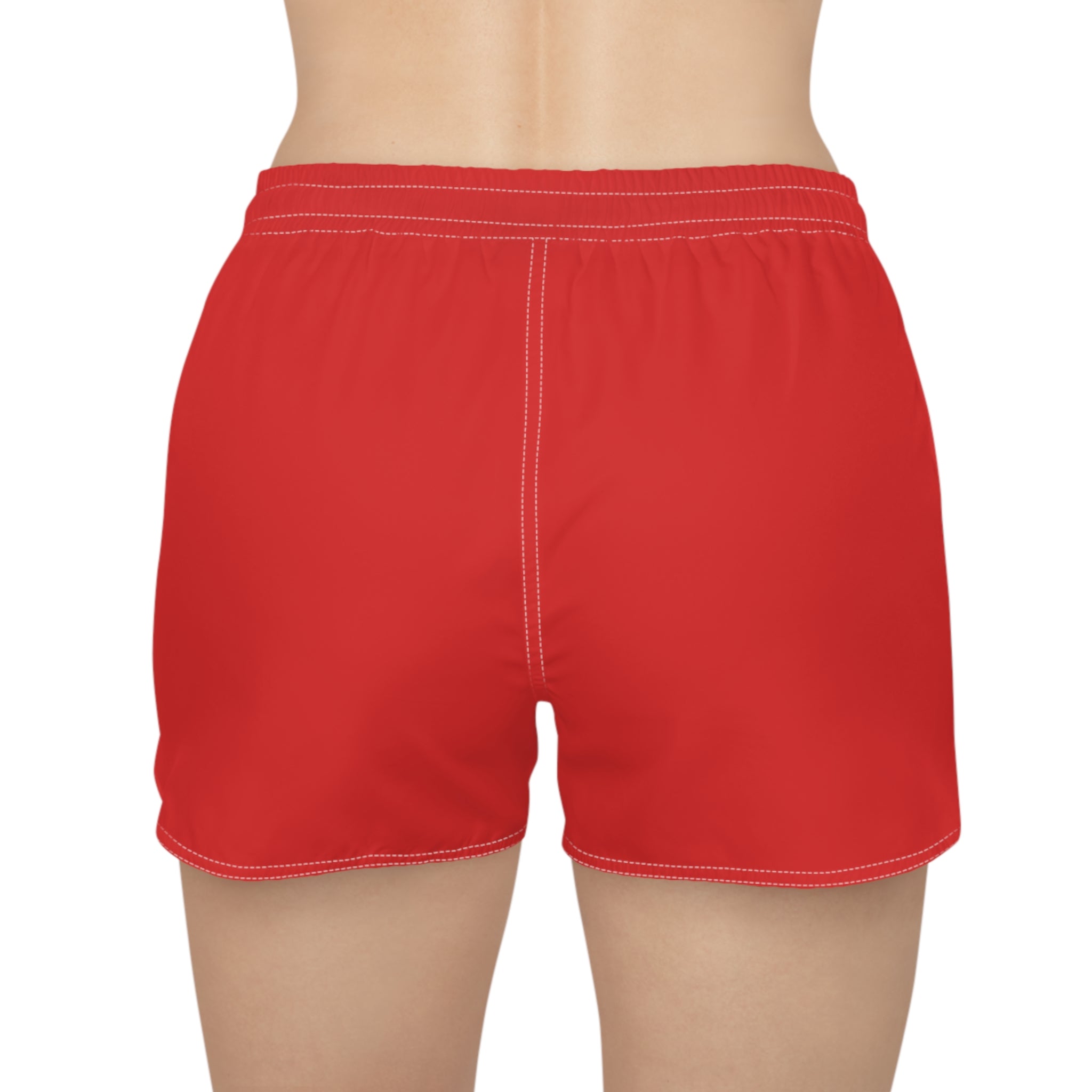 Red Casual Women's Shorts with GV Monogram