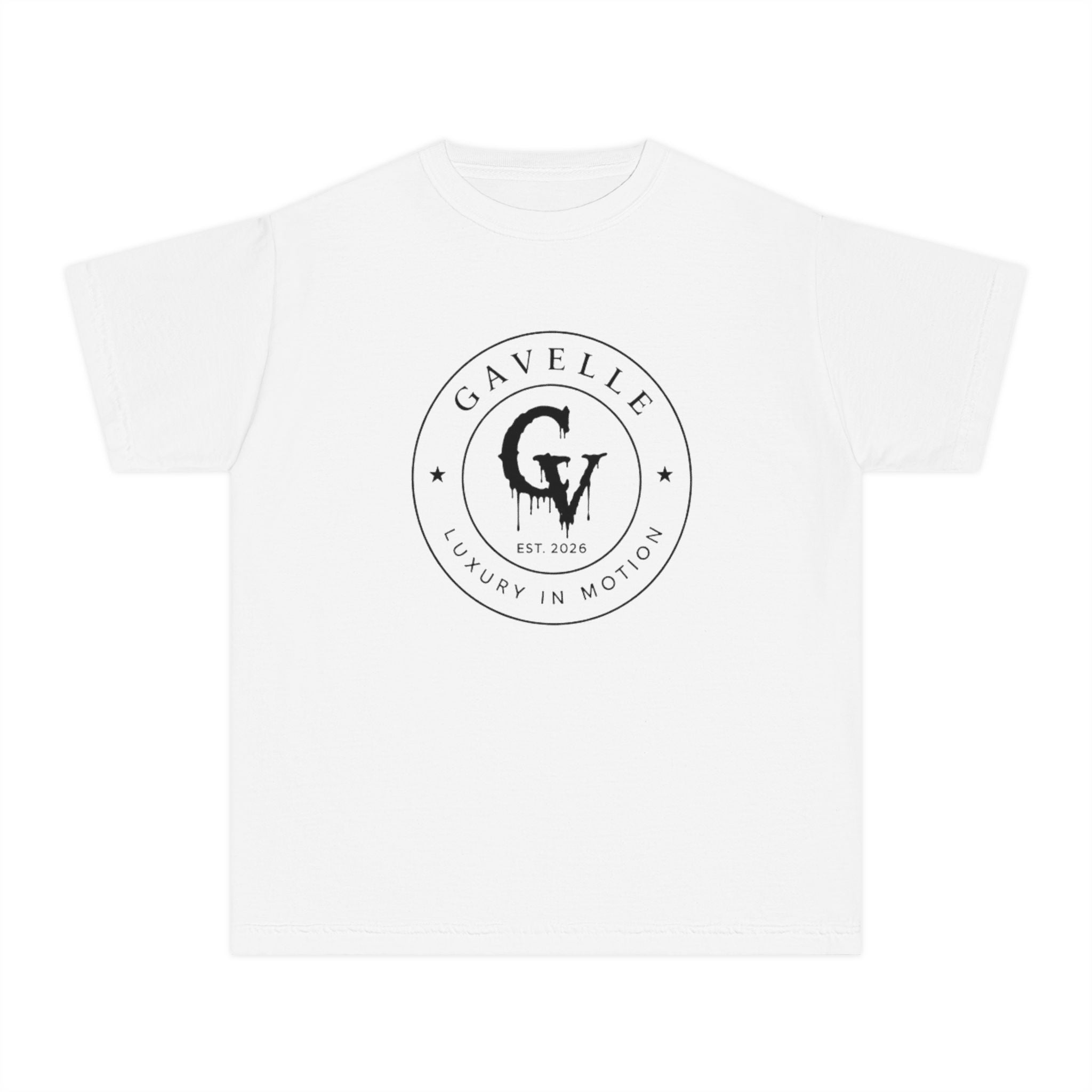 Gavelle Youth Tee — Classic Circular Logo "GV" Luxury in Motion