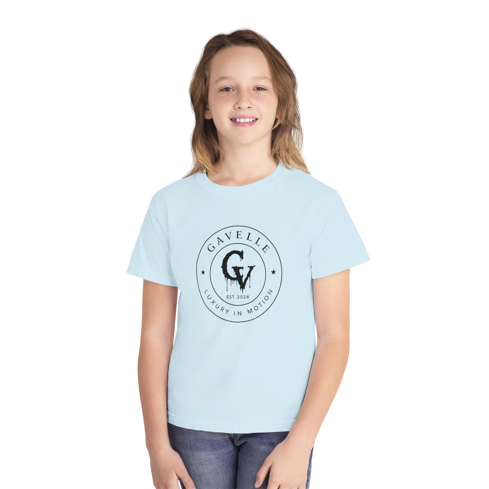 Gavelle Youth Tee — Classic Circular Logo "GV" Luxury in Motion
