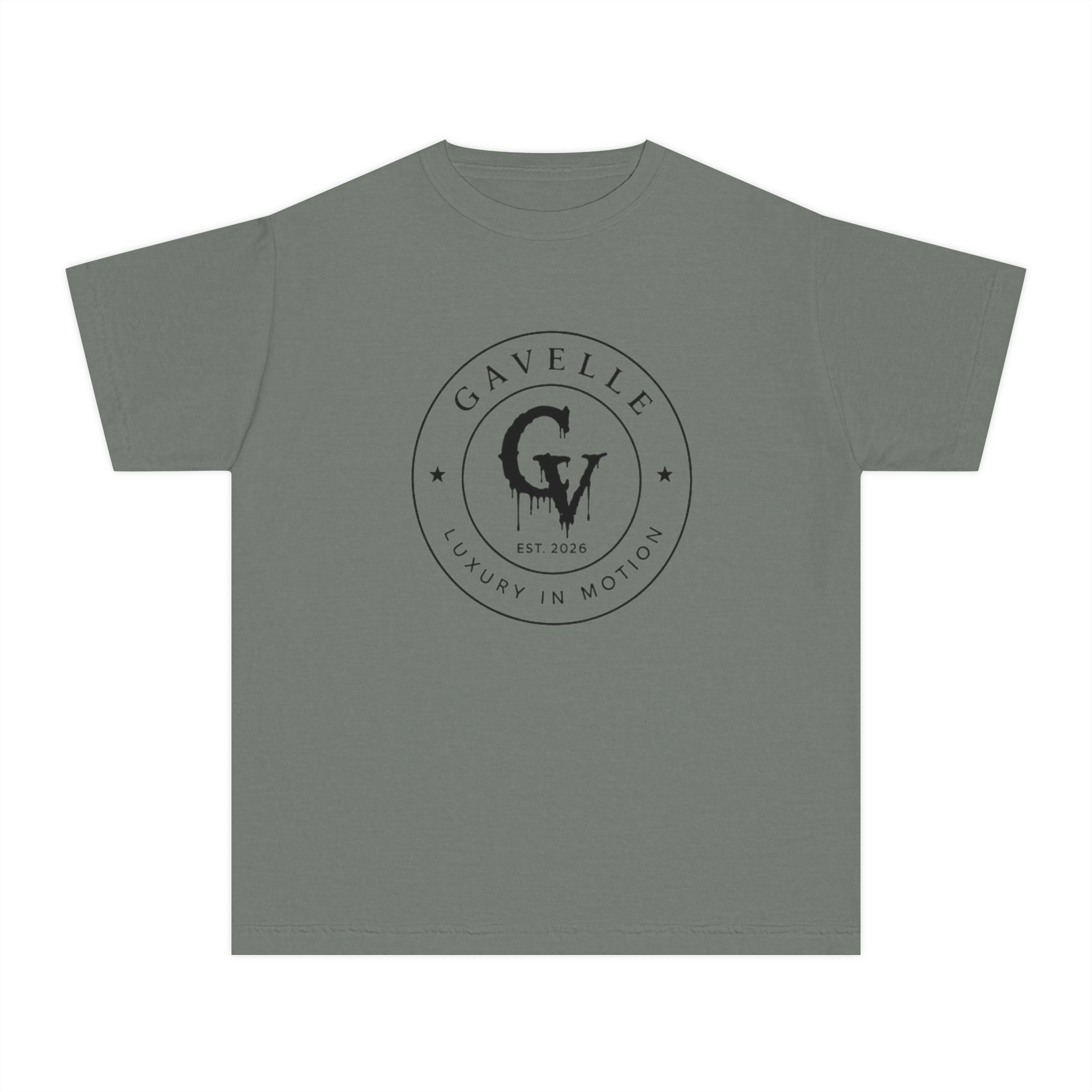 Gavelle Youth Tee — Classic Circular Logo "GV" Luxury in Motion