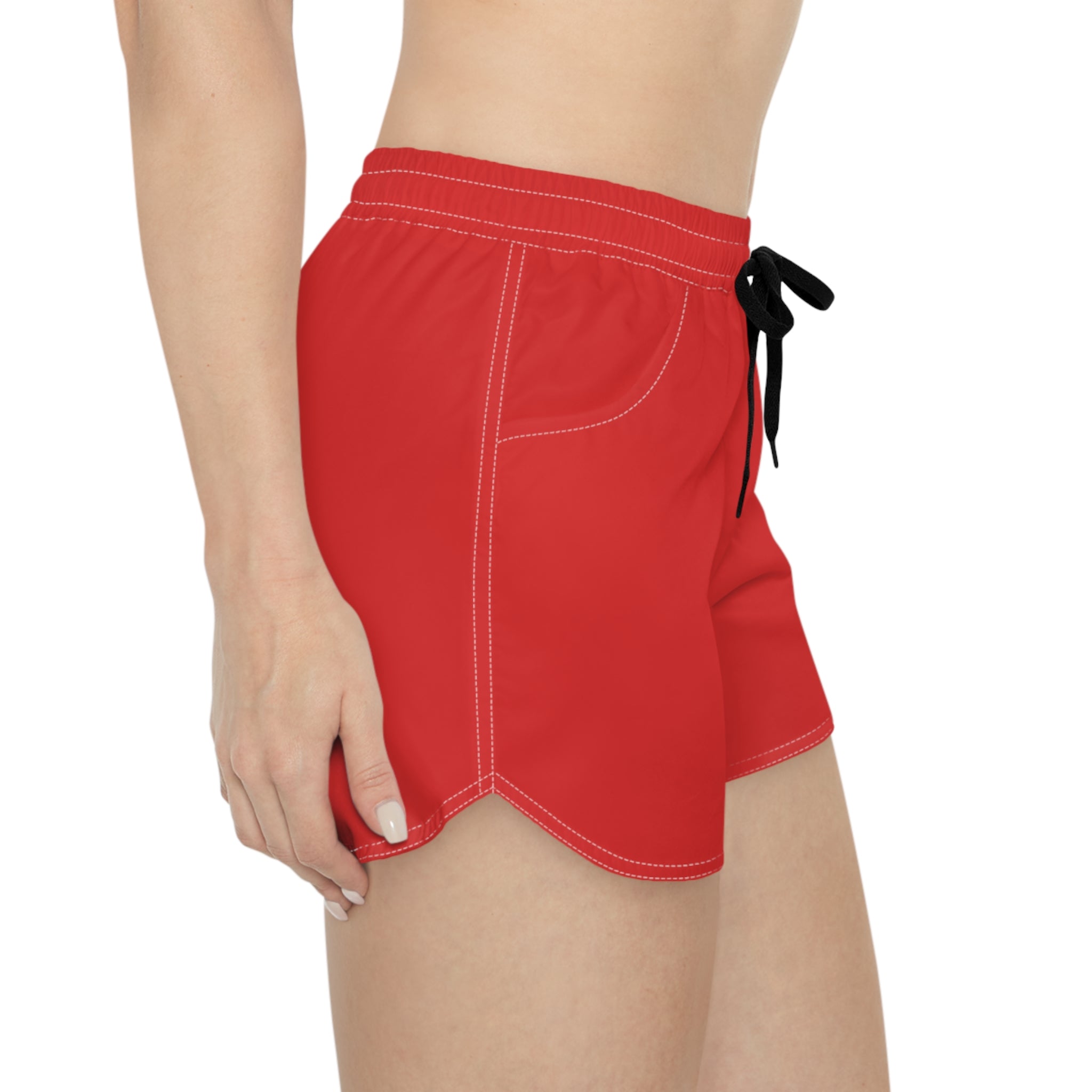 Red Casual Women's Shorts with GV Monogram