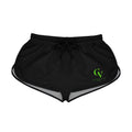 Women's Relaxed Shorts — Black Athletic Lounge Shorts with Green GV Logo