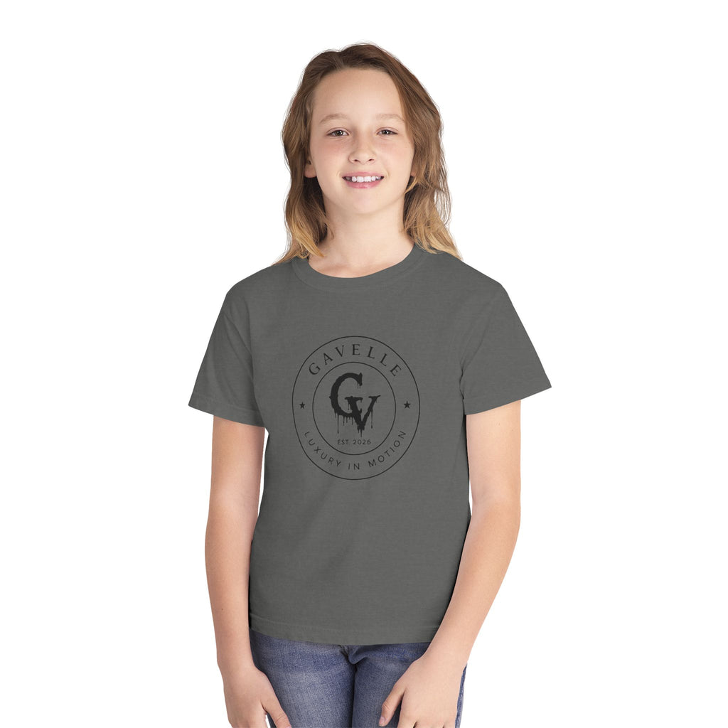Gavelle Youth Tee — Classic Circular Logo "GV" Luxury in Motion