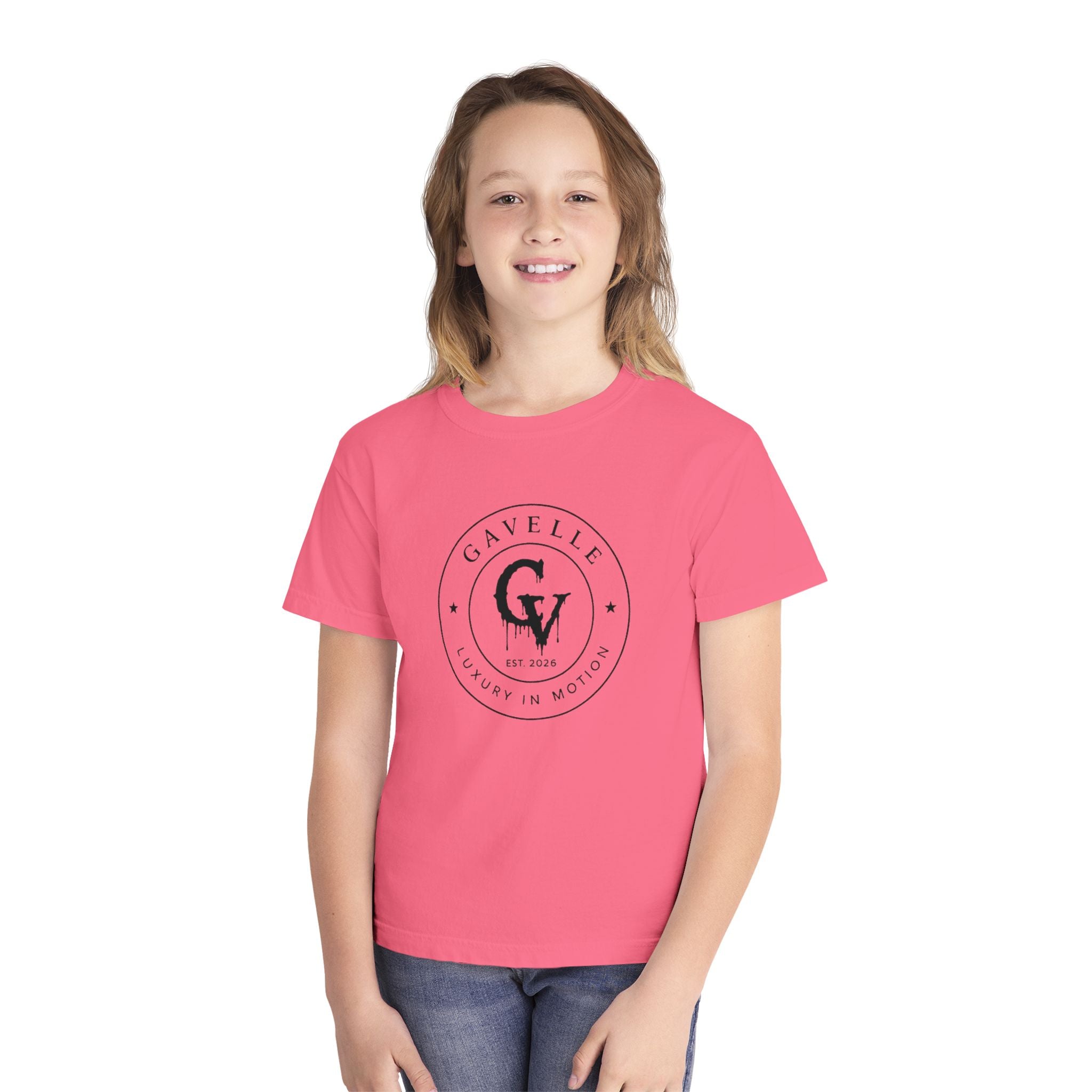 Gavelle Youth Tee — Classic Circular Logo "GV" Luxury in Motion