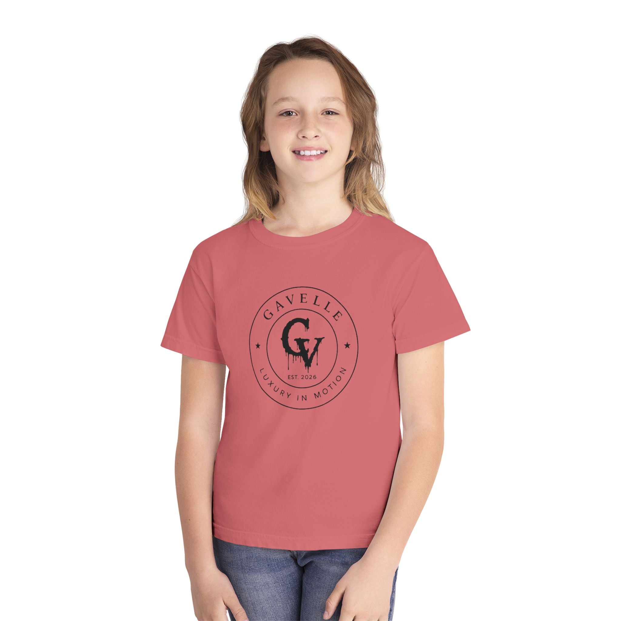 Gavelle Youth Tee — Classic Circular Logo "GV" Luxury in Motion