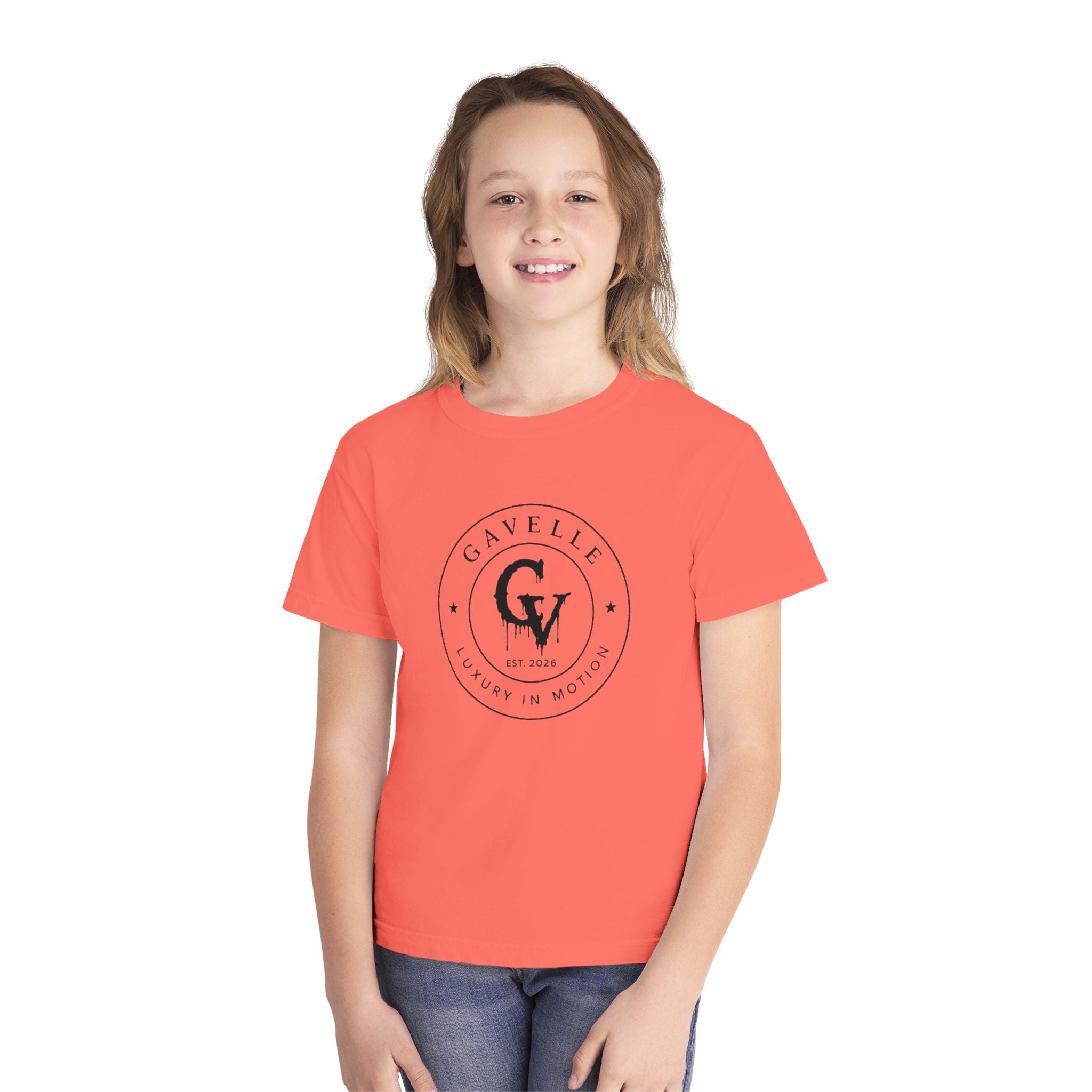 Gavelle Youth Tee — Classic Circular Logo "GV" Luxury in Motion