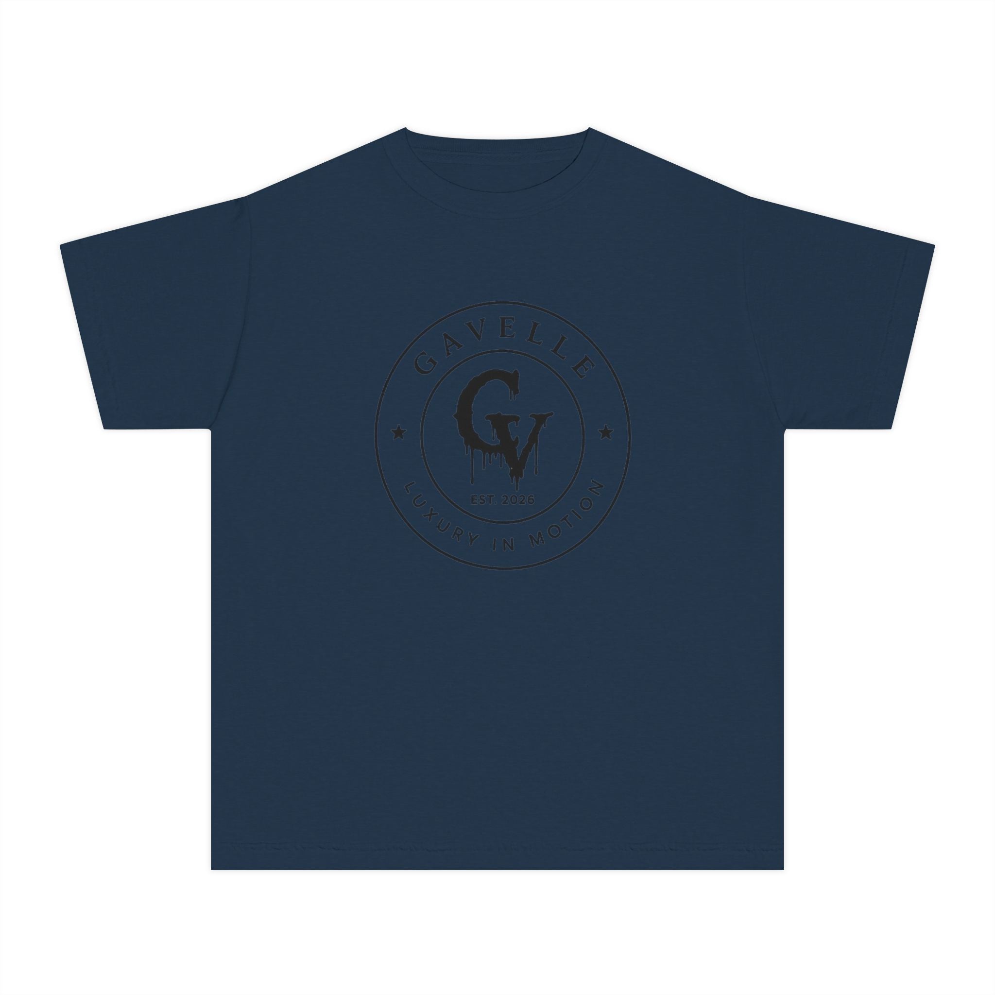 Gavelle Youth Tee — Classic Circular Logo "GV" Luxury in Motion