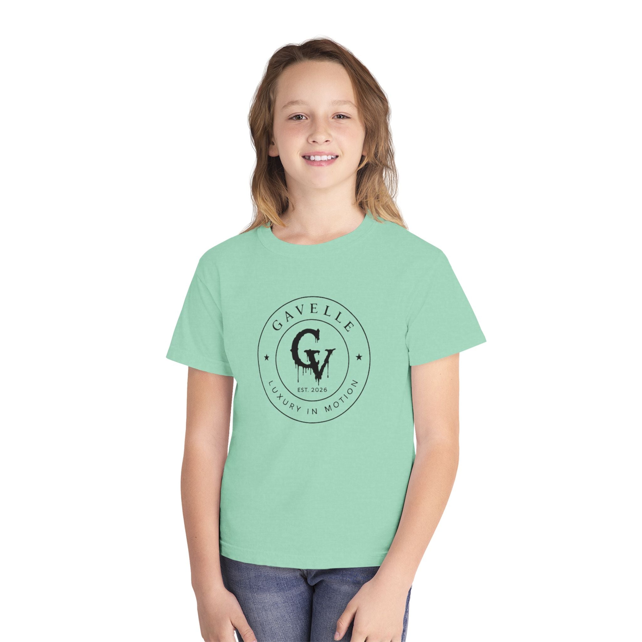 Gavelle Youth Tee — Classic Circular Logo "GV" Luxury in Motion